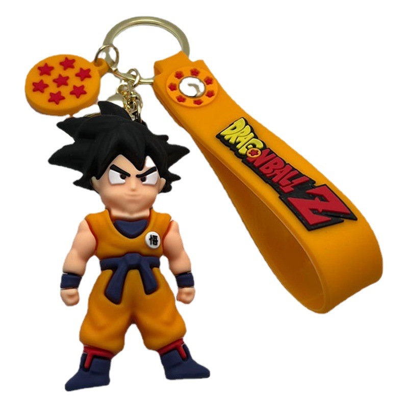 Cartoon anime Dragon Ball silicone doll keychain creative bag pendant car key chain pendant wholesale
