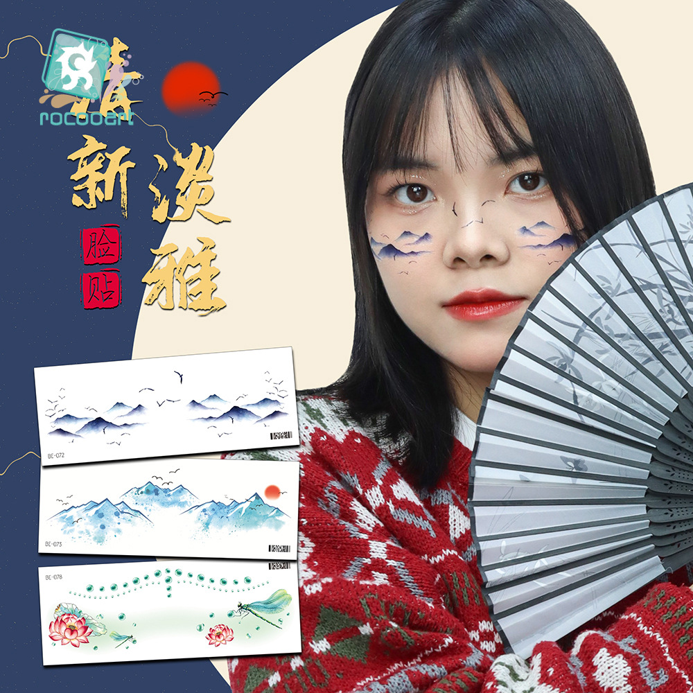 Picture of Ricklon New Cute Sweetheart Girl Makeup Tattoo Face Sticker Christmas Photo Lasting Strawberry Blush Sticker