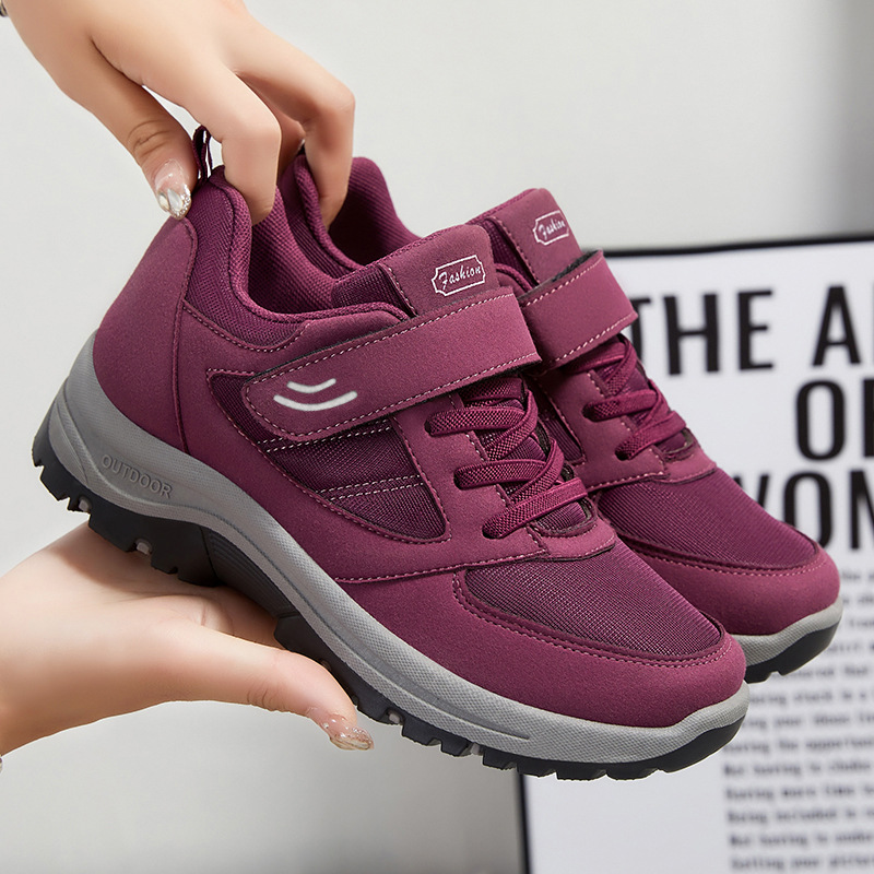Summer New Walking Shoes for Middle-Aged and Elderly Mothers, Velcro Sneakers, Wholesale Hiking Sole Sneakers for Women