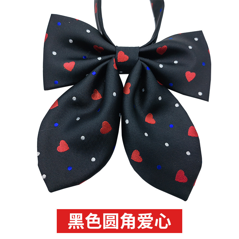 Picture of JK Fresh Japanese Style Knot-free Bow Tie Women's Bow Pointed Dot Pattern Shirt Collar Flower Academy Style Decoration