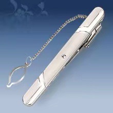 Picture of Metal tie clip men's suit chain 140 simple flower type business atmosphere with drill tie clip