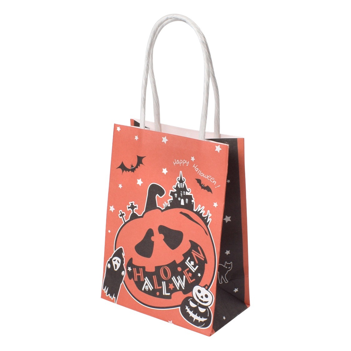 Mini Color White Cowhide Halloween Theme Party Gift Items Paper Bag Spot Small Halloween Candy Paper Bag