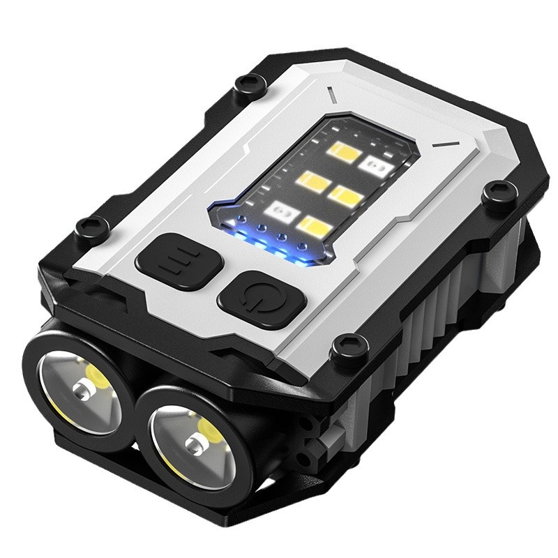 Picture of Cross-border dual LED key chain light multi-function magnetic flashlight cob side light outdoor work light bright warning light
