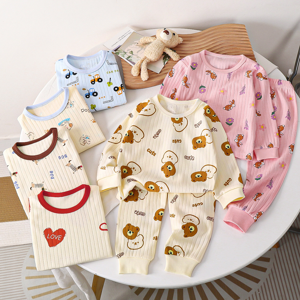 Children's Cotton Underwear Set, New Autumn Style, Baby Boys' Loungewear, Girls' Pajamas, Autumn Clothes and Pants, Children's Clothing