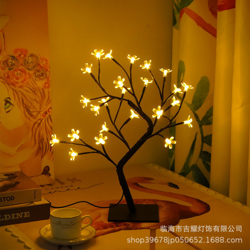 Sakura tree light led indoor room decoration tree light bedroom home luminous simulation cross-border girl heart