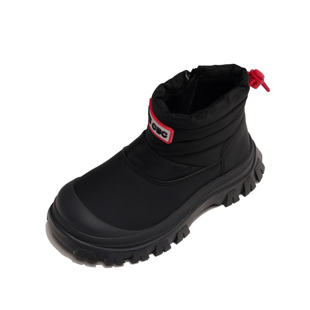 Xshx [Bird Association Outdoor Style] Children's Leather Boots 2023 Autumn and Winter Plus Velvet Japanese Style Casual Retro for Boys and Girls
