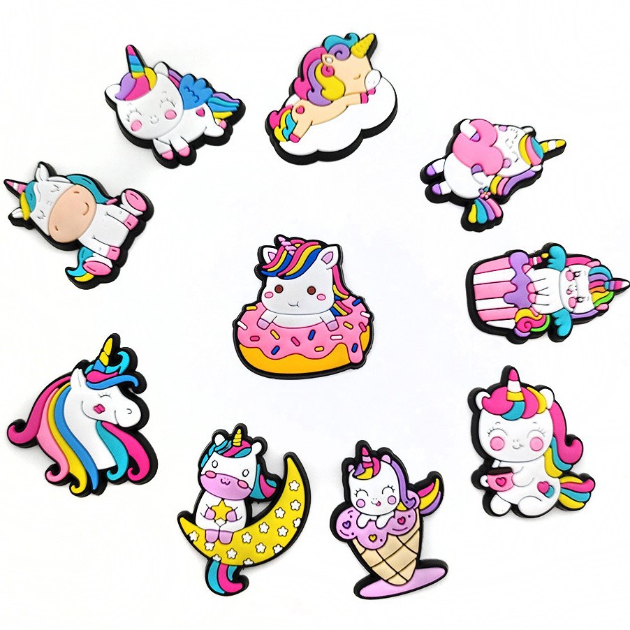 Picture of suit Cute Cartoon Unicorn Shoes Flower Croc Hole Shoes Shoe Buckle Garden Shoes Decorative Buckle