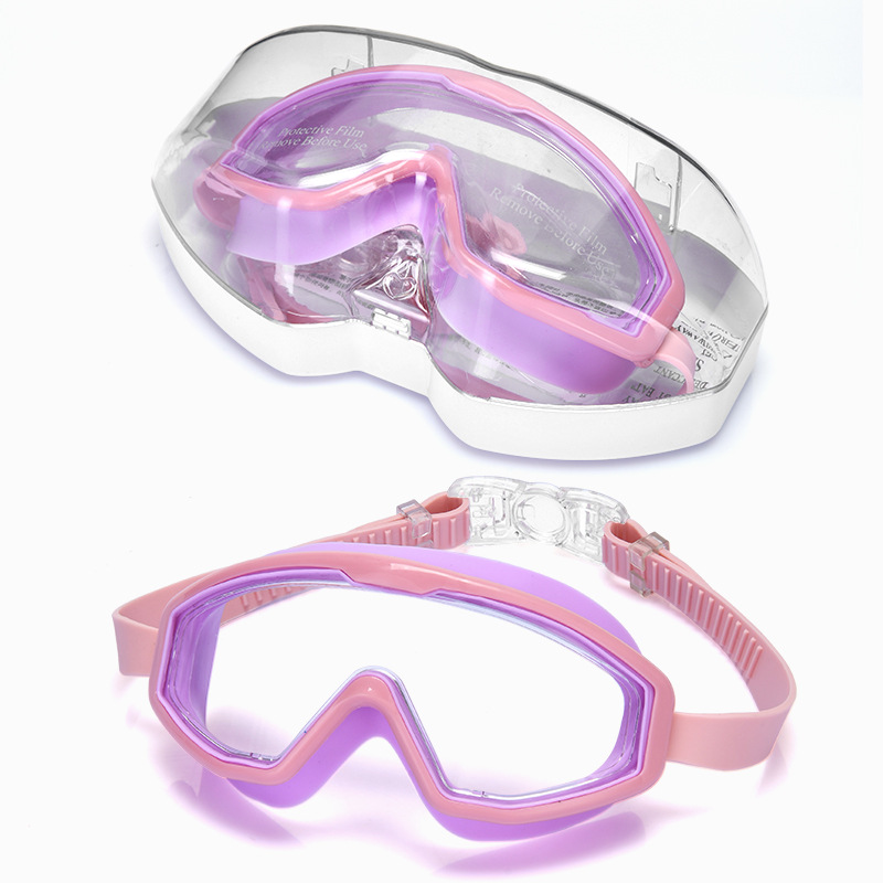 Picture of Cross-Border New Children's Swimming Goggles for Girls, Flat Anti-Fog Large-Frame Swimming Goggles for Boys, Special Equipment for Diving Sports