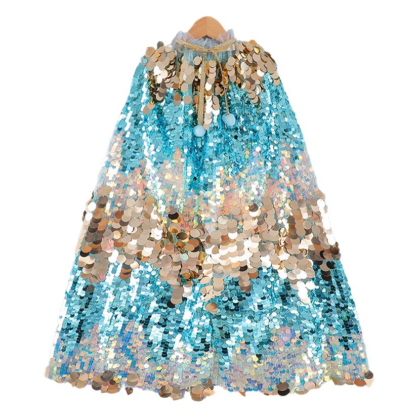 Ice and Snow Girl's cloak Elsa shawl sun protection coat children's autumn Princess baby shawl cloak windshield sunshade