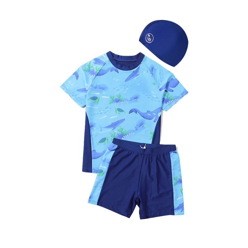 Picture of Children's Swimsuit Boys 2025 New Style Middle and Big Kids Teenager Summer Boys Split Swimsuit Swimsuit Swimsuit suit Trunks