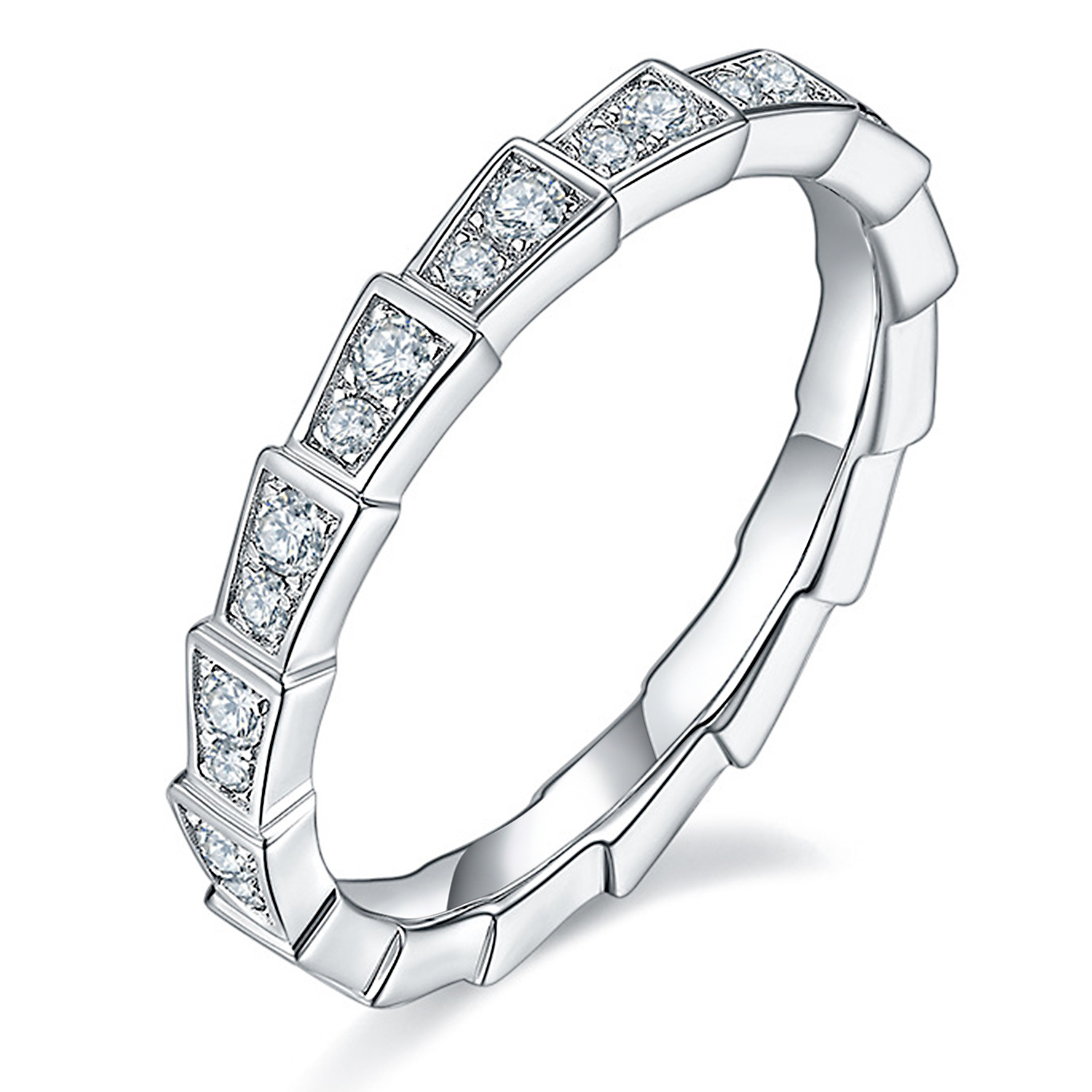 Picture of Cross-border Foreign Trade Full Diamond Snake Bone Rings S925 Sterling Silver Plated 18K Gold Seiko Moissanite Ring Design Sense Female Ring