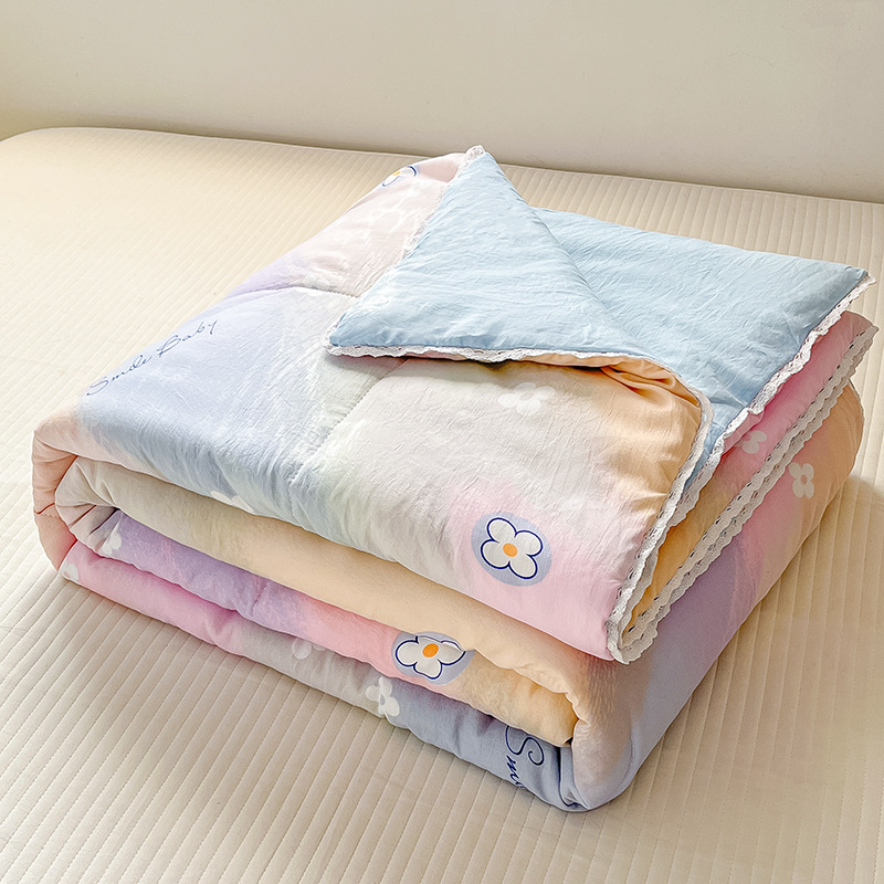 Picture of Class A Maternal and Infant Grade Summer Quilt Lace Summer Cool Quilt Summer Air-conditioning Quilt Double Washed Cotton Quilt Core Children's Thin Quilt Ins