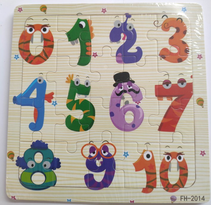 Picture of 20 Pieces of Wooden Kidsren's Intellectual Toys, Wooden Puzzles, Cartoon Animals, Street Stall Toys, Factory Direct Supply
