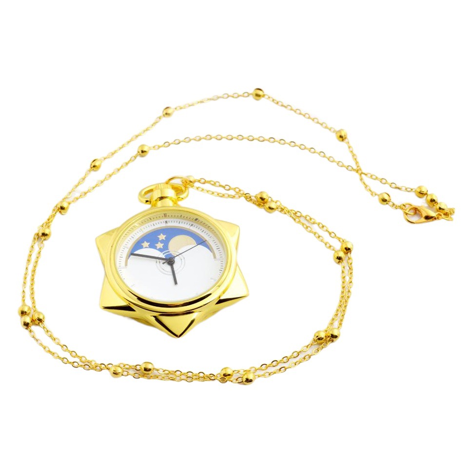 2018 student pocket watch wholesale five-pointed star beautiful girl warrior pocket watch cartoon children's pocket watch five-pointed star necklace