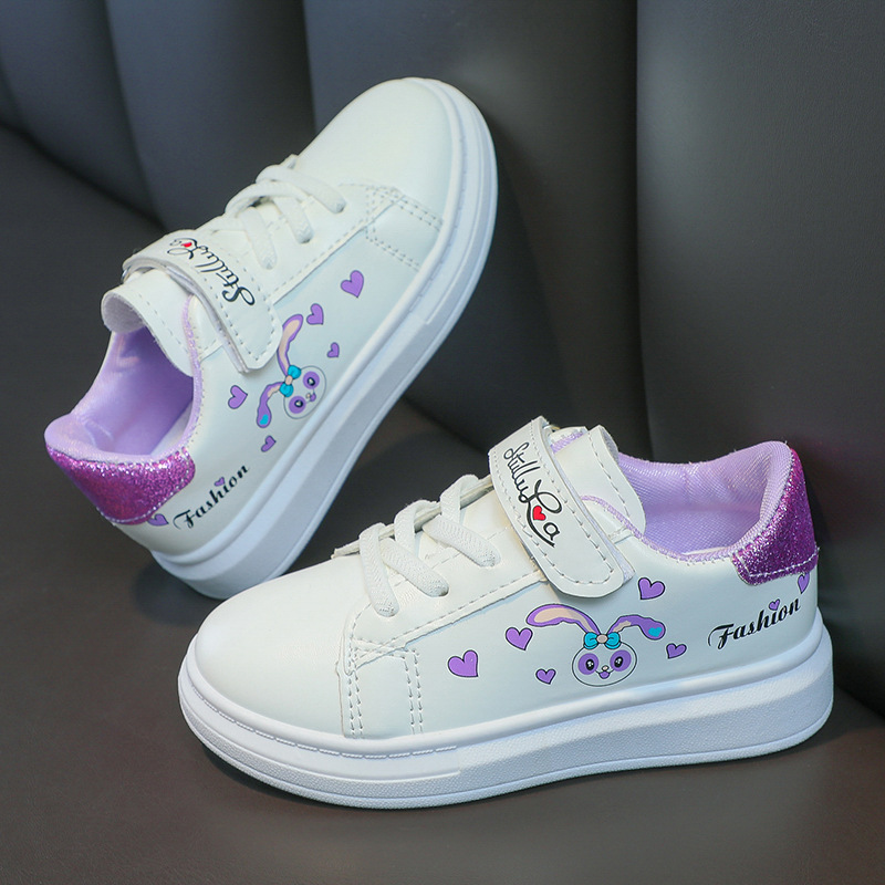 Picture of 2025 Spring and Autumn New Children's White Shoes Girls Student Flat Casual Sports Shoes 3-12 Years Old Running Shoes Sneakers