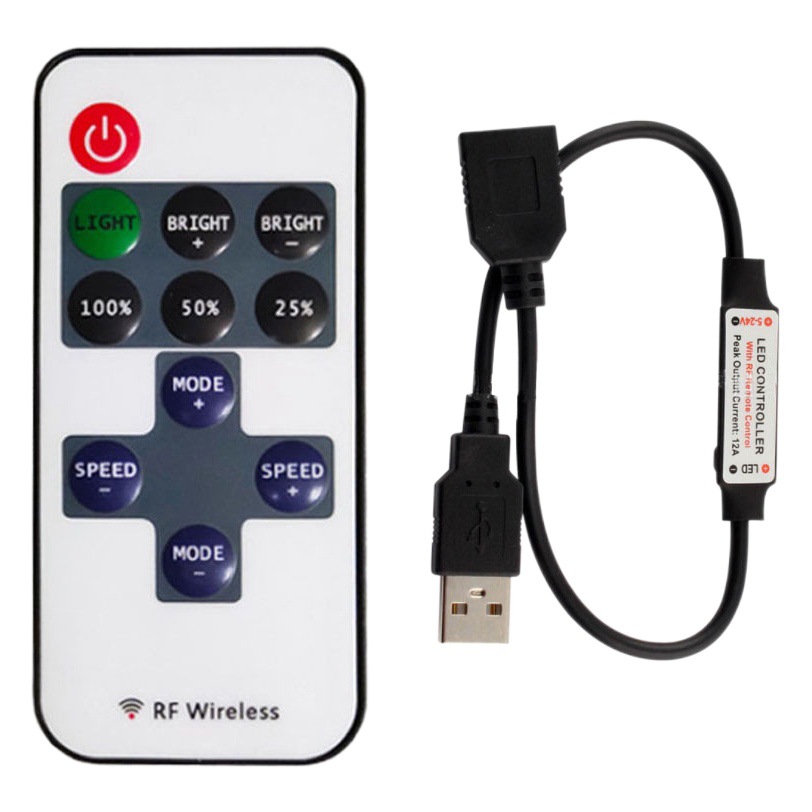 led Monochrome Controller 5-24V Mini rf monochrome wireless dimmer 11 key rf controller