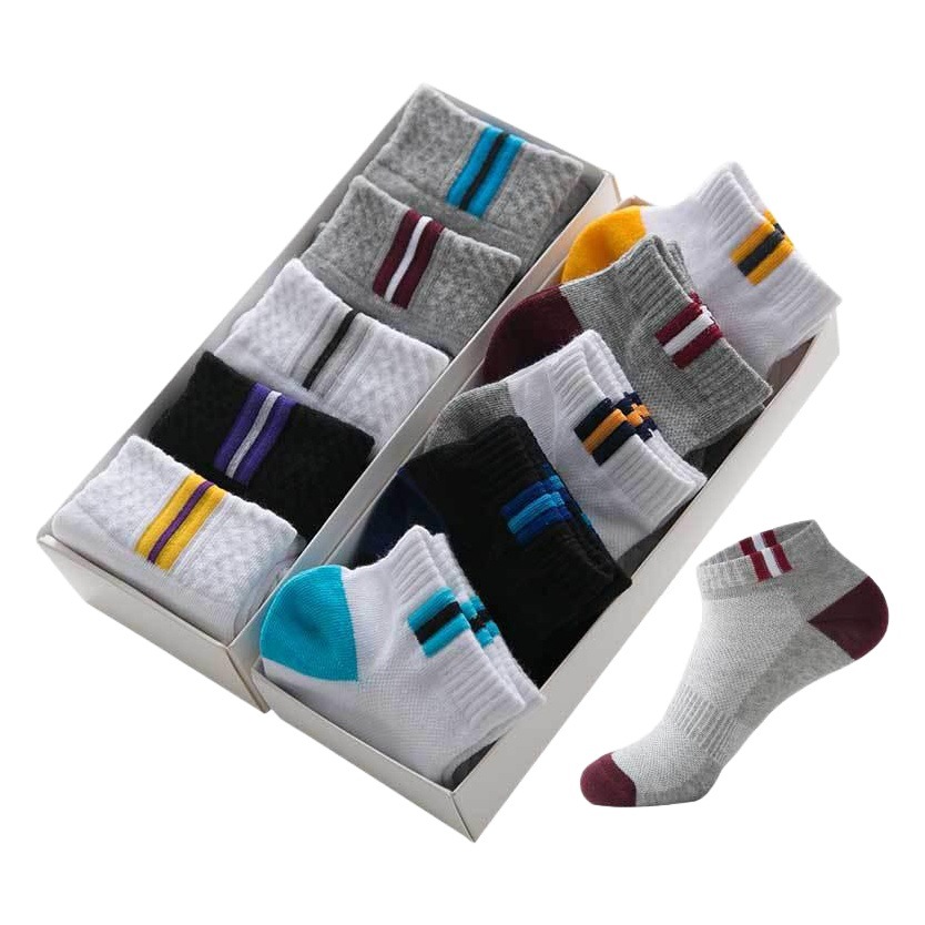 Socks men's summer short thin mesh breathable sports socks solid color cotton men's socks factory wholesale direct sales