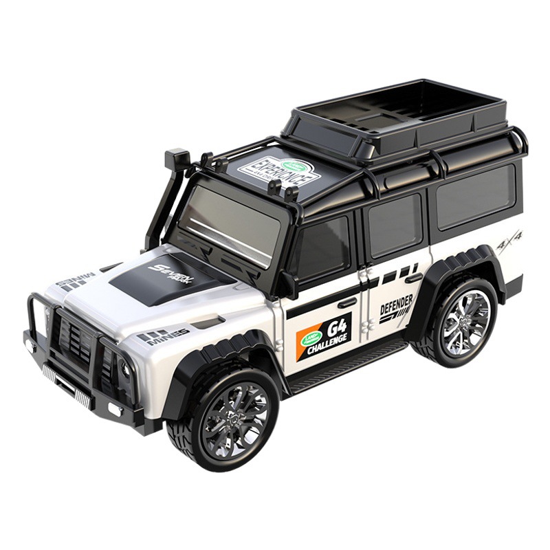 Cross-border 1:64 mini remote control car alloy car model with light off-road vehicle car simulation model children's toys