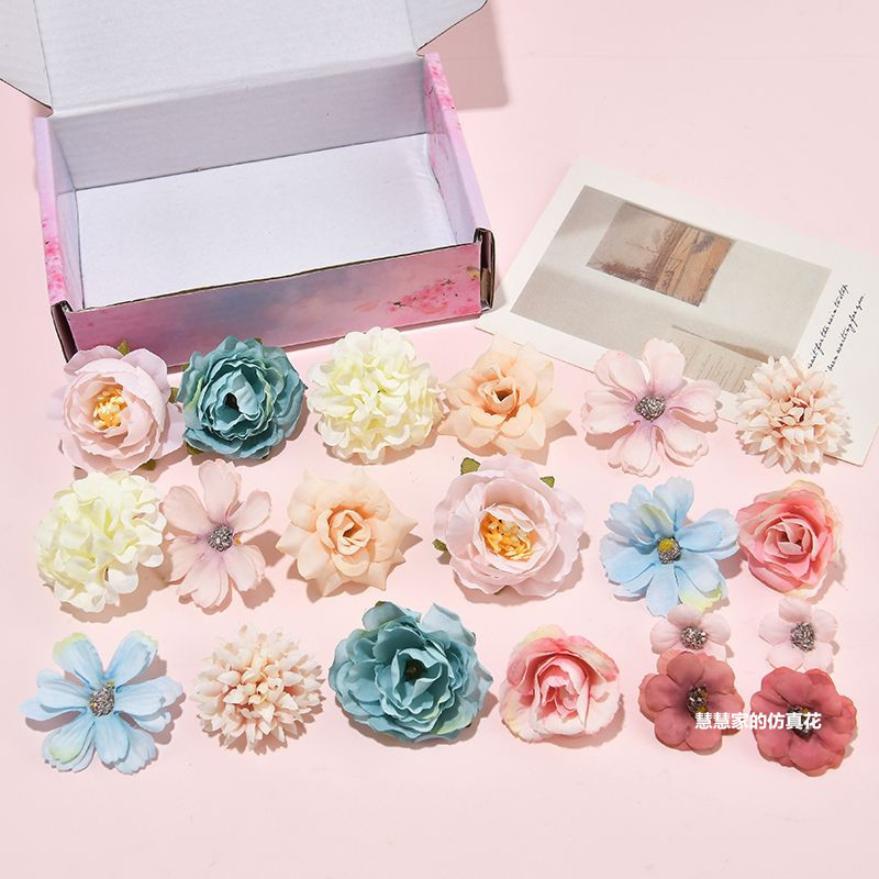 Picture of Simulation flower rose chrysanthemum lucky flower peony flower antique shooting Chinese clothing hair accessories diy pain bag material