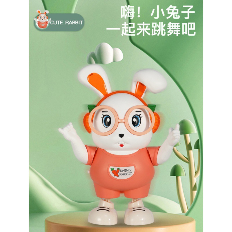 Picture of Tiktok same electric dancing little cute rabbit children singing robot rabbit baby Light Music toys wholesale