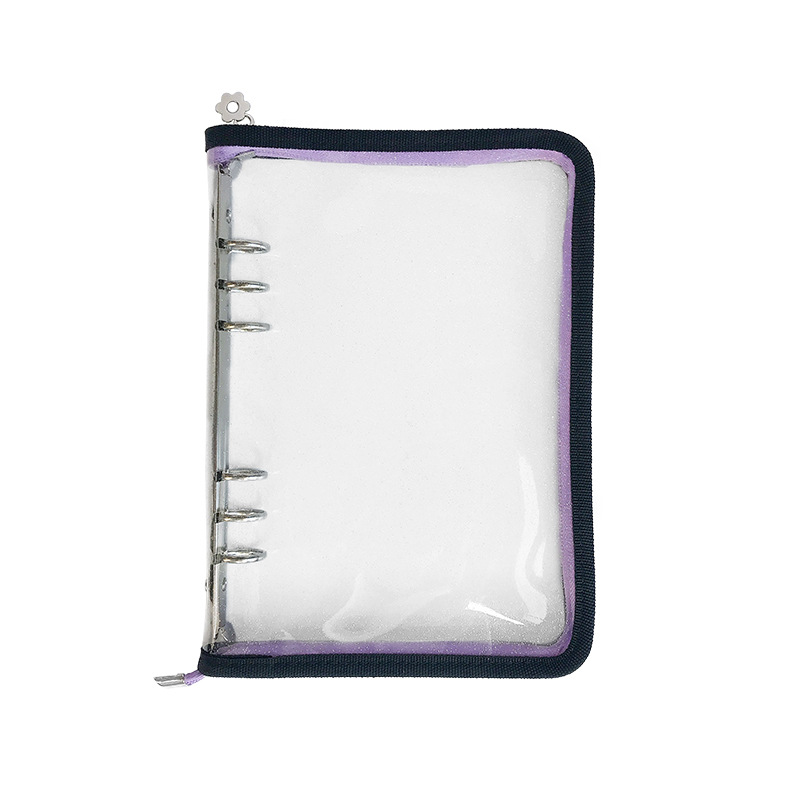 Picture of Spot Cute Popular Storage Bag Six-Hole Loose-Leaf Book Ins Style Star Chasing A5A6 Transparent Zipper Notebook Shell