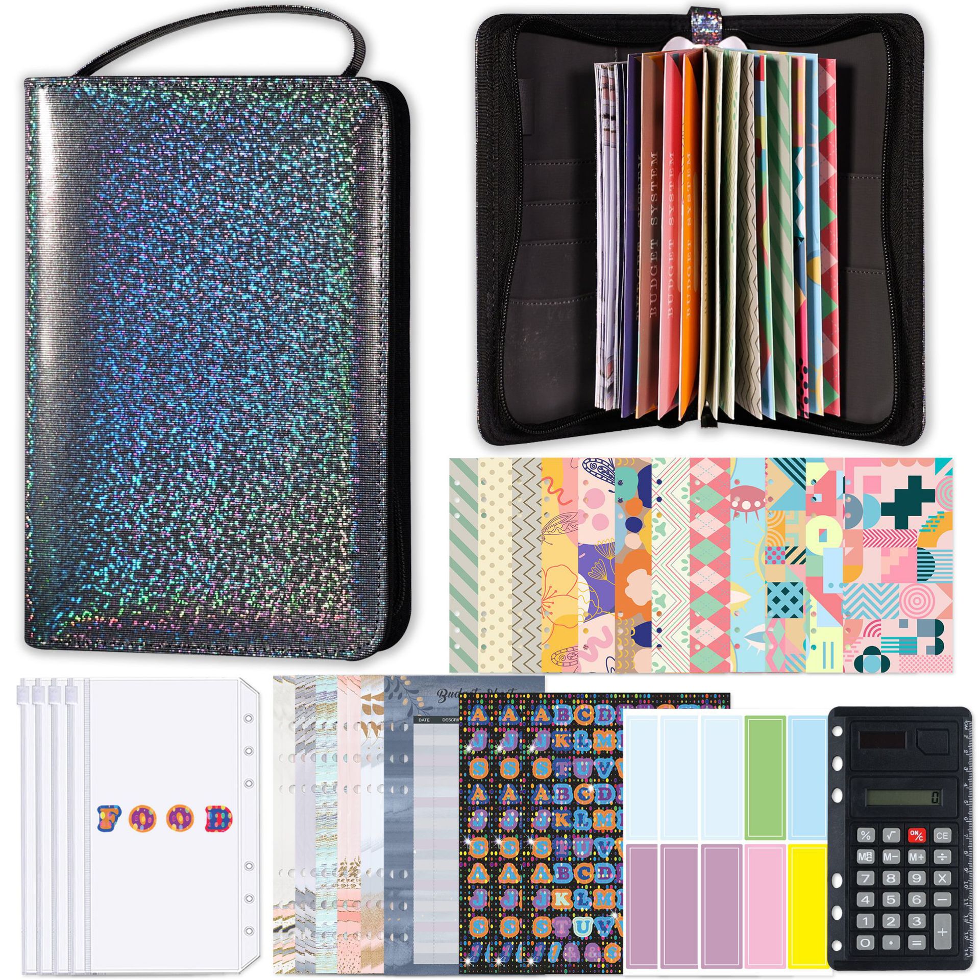 Picture of Cross-Border Supply of Large-Capacity Budget Envelopes, Fashionable Multi-Functional Pu Zipper Satchel Zipper Bags, Cash Budget Wallets