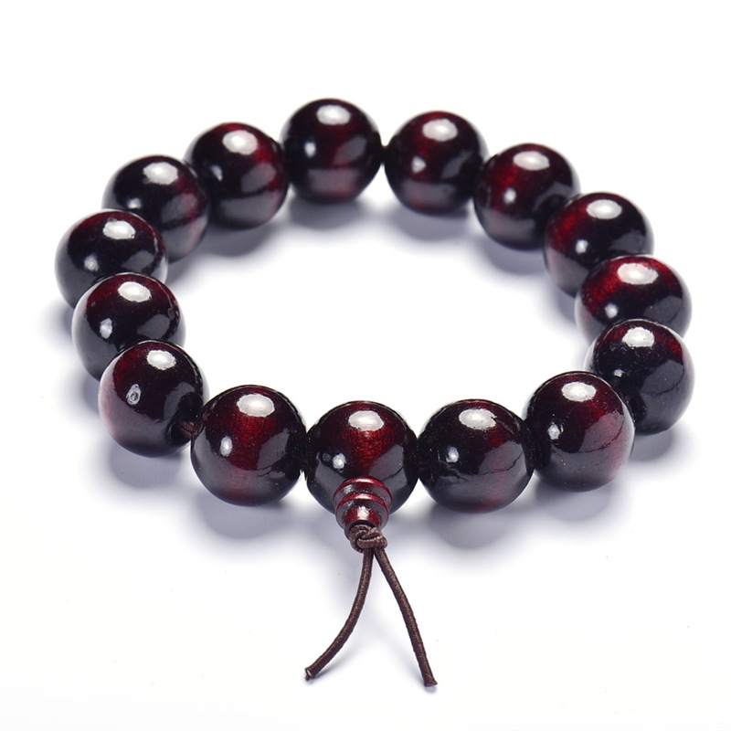 Picture of Wood paint imitation lobular red sandalwood beads bracelet men's bracelet 15mm 20mm beads bracelet jewelry