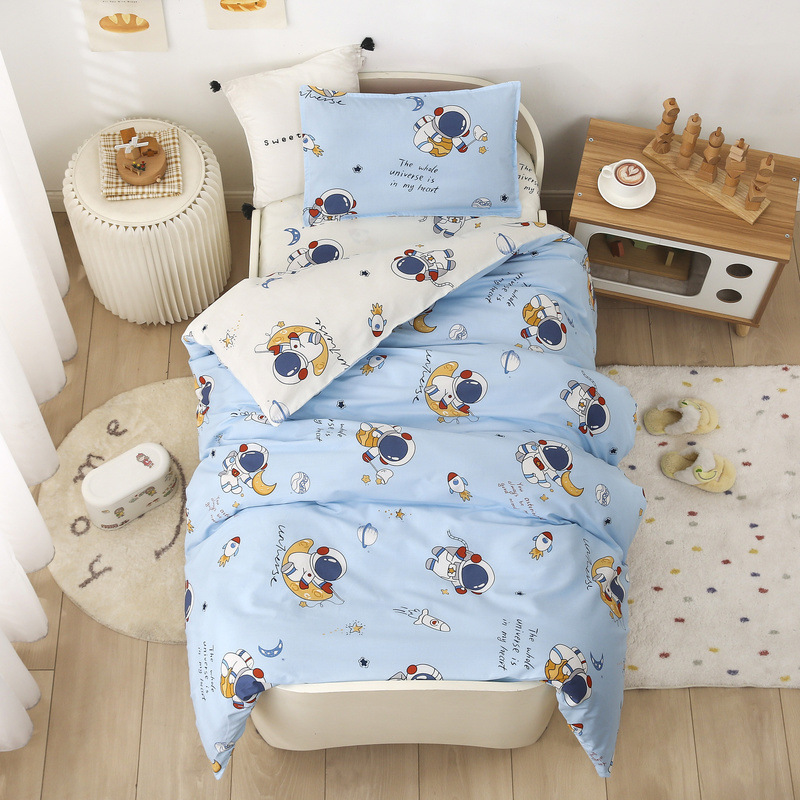 Picture of Kindergarten Quilt Three-Piece Set Baby Nap Quilt Children's Cotton Six-Piece Set Removable and Washable Cartoon Quilt for Summer