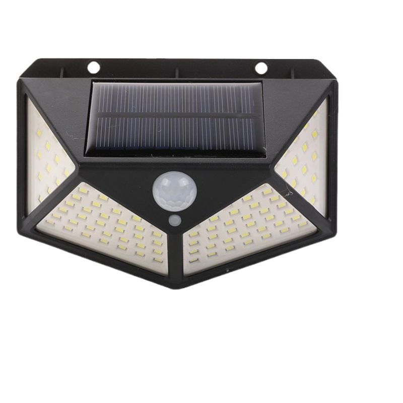 Four-Sided 100Led Solar Light Outdoor Courtyard Induction Street Light Rural Courtyard All-In-One Home Lighting Wall Light