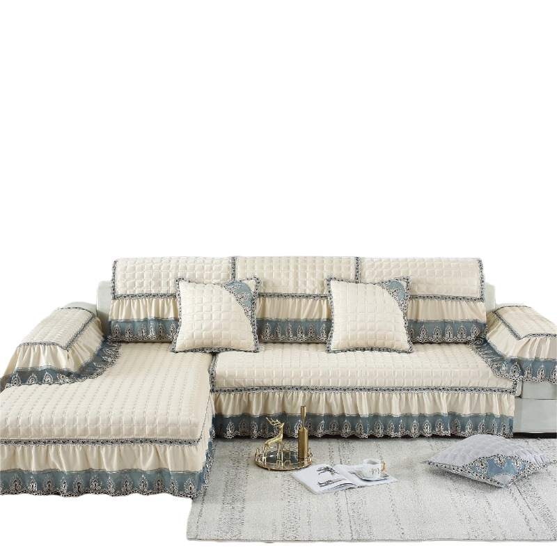 Picture of Solid color sofa cushion fabric Four Seasons European non-slip cushion leather sofa cover all-inclusive cover towel factory wholesale