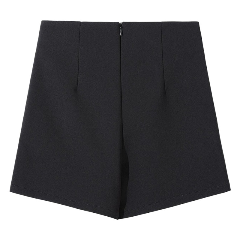 Black hot girl style high waist suit shorts women's autumn and winter small fleece-lined high-grade hot pants anti-exposure hip pants