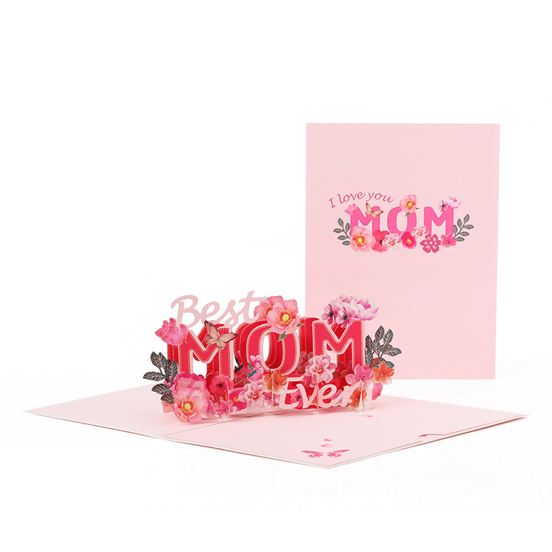 Picture of New Mother's Day Gift 3D Greeting Card Paper Carved Thank You Card Mother's Blessing Card Creative Cross-border Wholesale