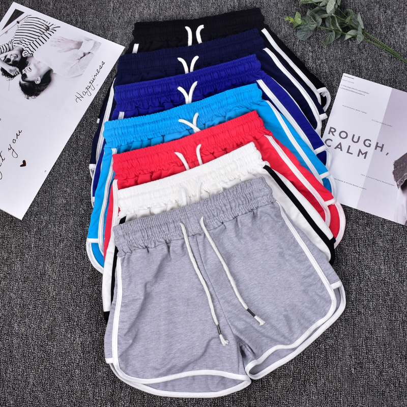 Sports shorts women's summer casual solid color three pants Korean fashion women's Horizontal Bar Beach pants candy color hot pants