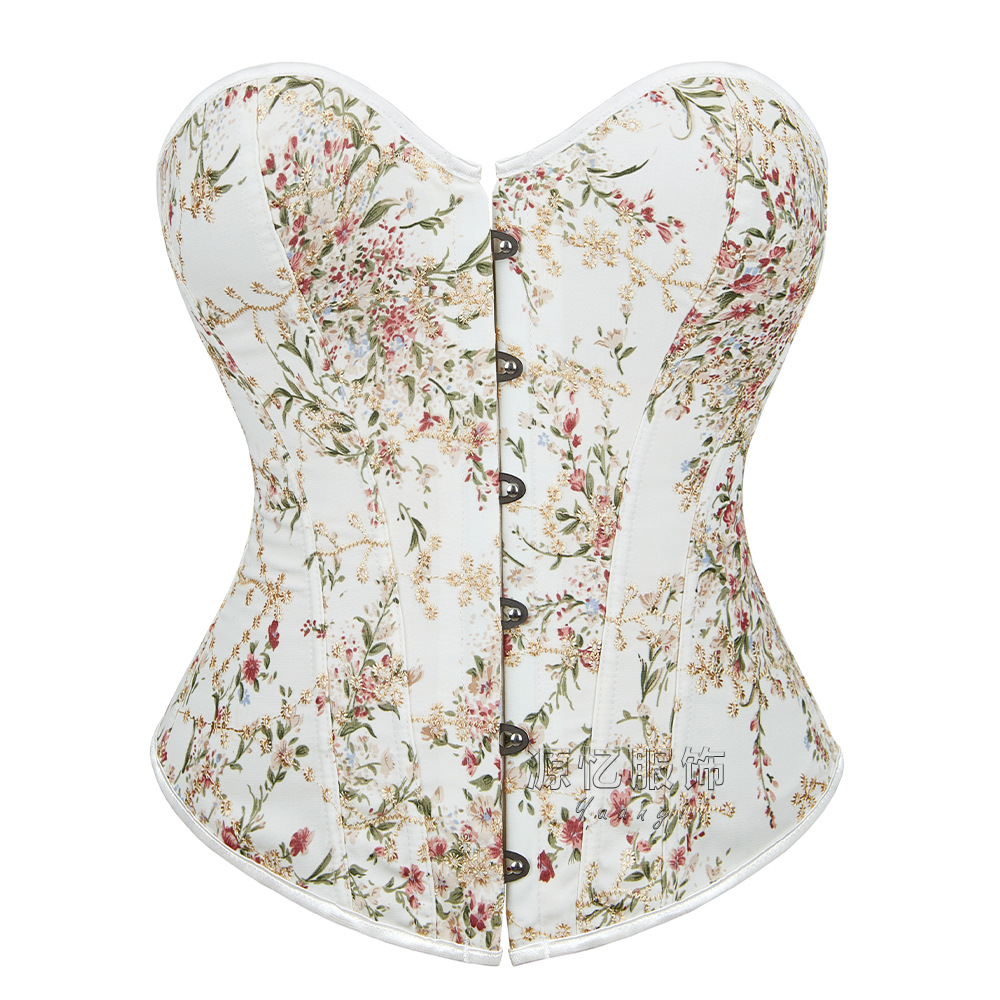 Ins French Pastoral Style Body Shaping Clothing Cross-border New Arrival Palace Corset Embroidered Tight Fishbone Corset