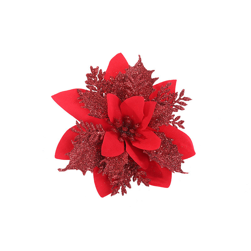 Picture of Christmas Decoration Flower Red Artificial Flower Christmas Wreath Accessories Holiday Christmas Tree Decoration Gold Pink Christmas Flower