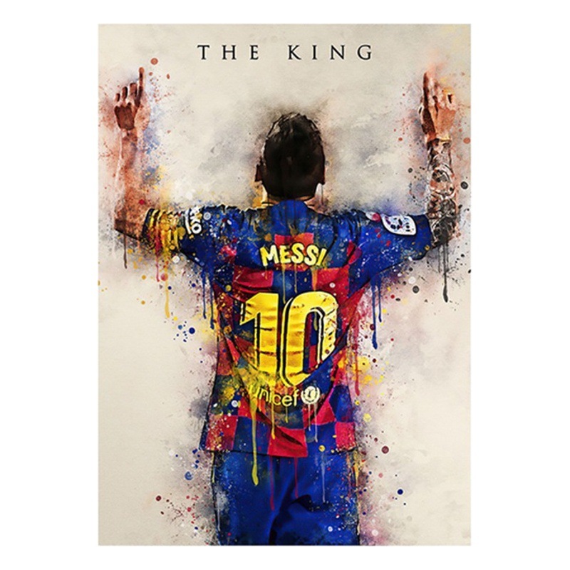 Football star Massey poster Amazon wall decoration hanging painting canvas inkjet painting core frameless painting cross-border