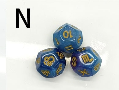 Picture of 12-sided two-color star symbol DICE twelve-sided constellation DICE D12 game Lucky Star throw sieve DICE