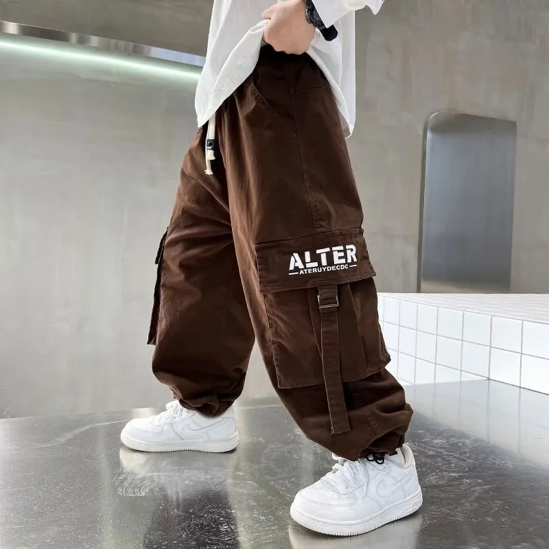 Picture of Boys' Autumn Pants Spring and Autumn 2024 New Children's Coil Pants Large Children's Straight Pants Boys Casual Pants