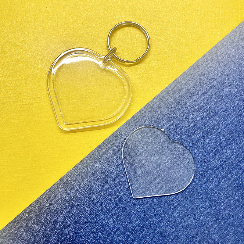 Picture of Plastic Keychain Empty Shell Blank Calligraphy Transparent Acrylic Keychain Creative Photo Frame Printable LOGO