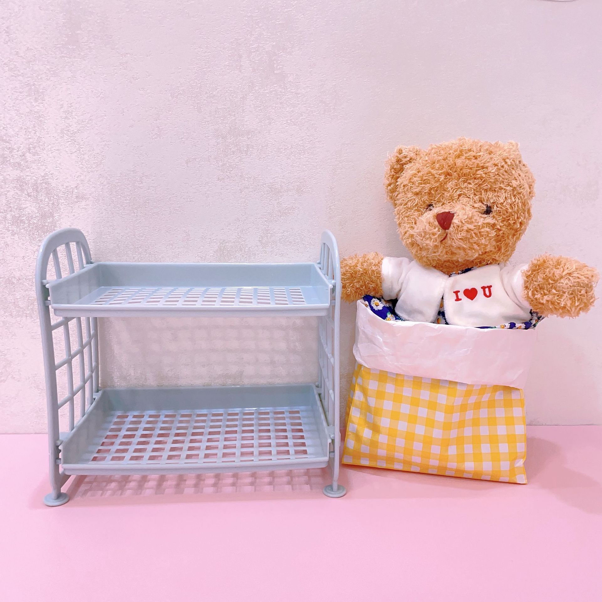 Picture of ins Desktop Storage Rack Household Bedroom Cosmetic Storage Rack Multi-Layer Student Dormitory Desk Filing Rack