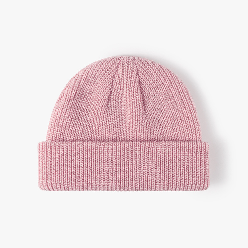 Picture of Melon Skin Hat Men's Korean Style Trendyy Autumn and Winter Woolen Hat Student Fashion Cuffed Yuppie Cold Hat Women's Brimless Knitted Hat
