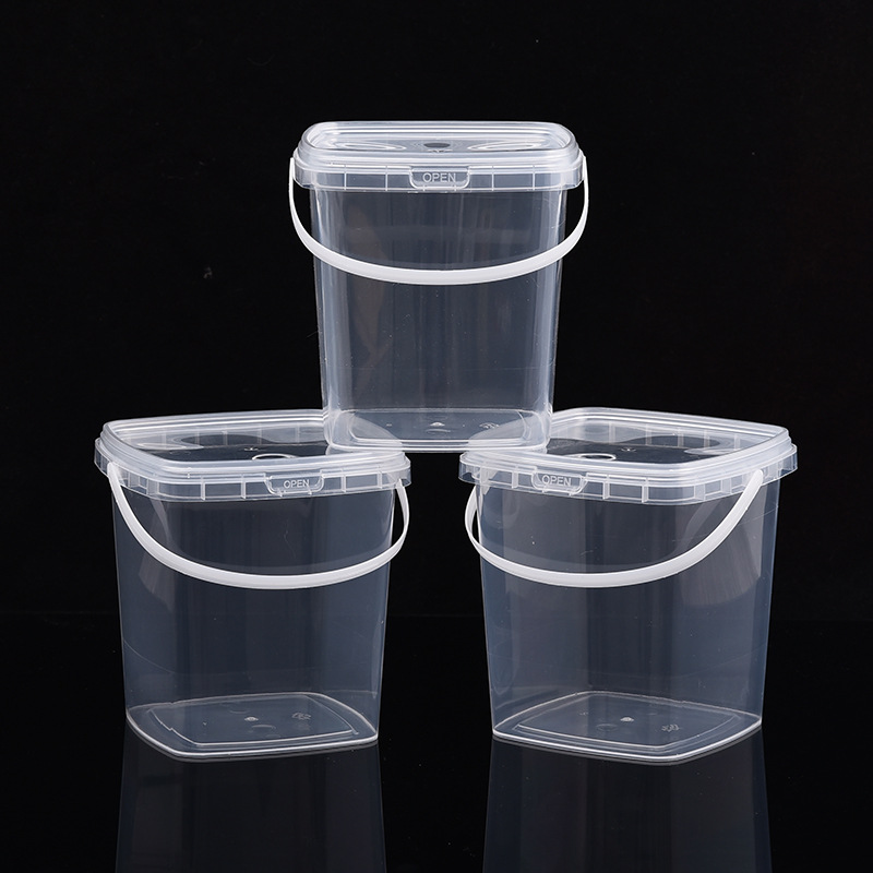 Single hole plastic bucket manufacturers transparent storage bucket packaging bucket with lid barrel overlord bucket square bucket small bucket bucket