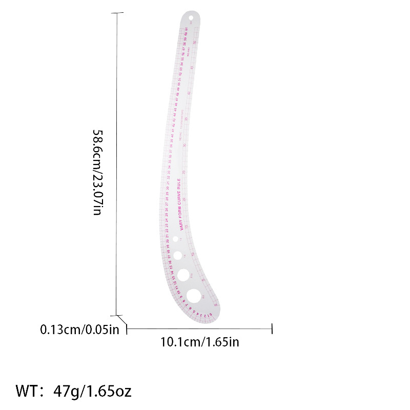 Picture of Pattern printing ruler clothing scale pattern making clothing curve cutting sewing tool multi-functional pattern printing ruler