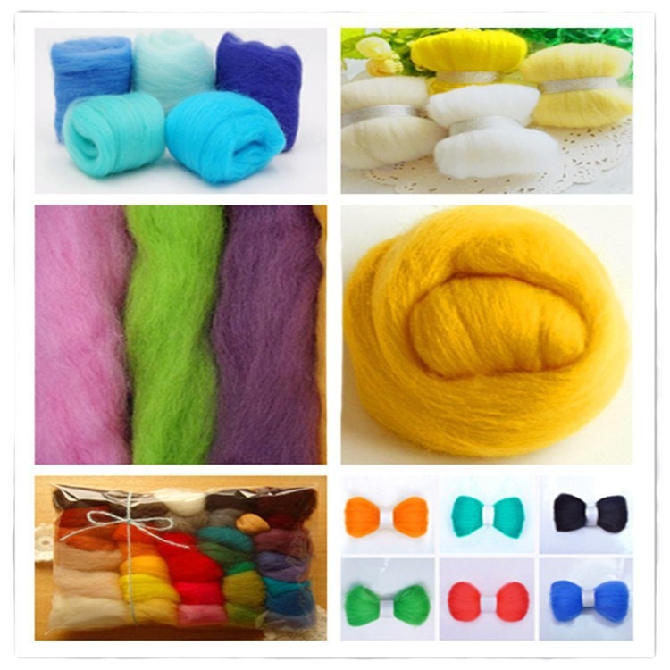 Australian 70S Colorful Wool Roving Wool Handmade DIY Needle Felting Wet Felting Material Kit Punch Needle Tools Queensland