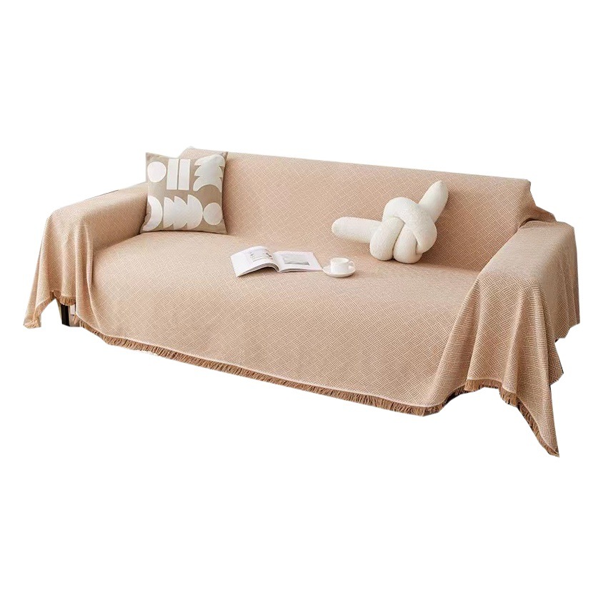 Scandinavian Cotton and Linen Style Diagonal Mesh Sofa Towel Sofa Cover Cloth Four-Season Universal Cotton Thread All-Inclusive Multi-Functional Cover