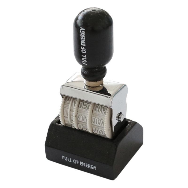 Korean DIY roller knob stamp tool full of energy retro date postmark hand account special stamp wholesale
