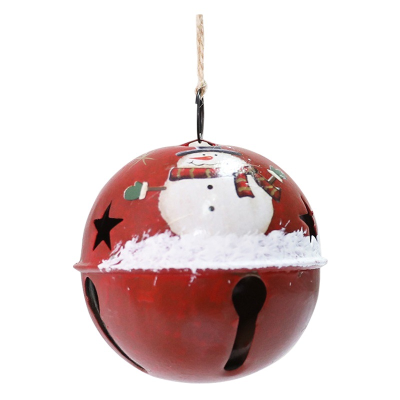 Christmas decorations small pendant creative round bell decoration Santa Claus snowman Bell scene atmosphere layout
