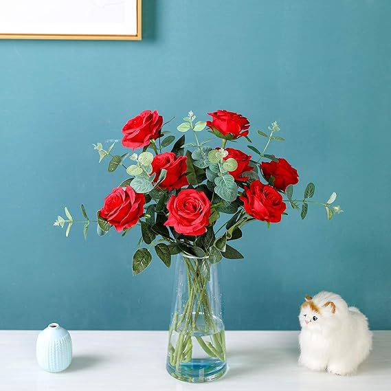 Picture of Simulated Rose Single Stem Silk Cloth Artificial Flower Wedding Home Auditorium Decoration Bouquet Wholesale Wedding Arrangement