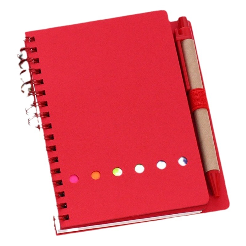 With pen notepad notepad New Post-It Notes exhibition gifts Kraft paper advertising coil book can be fixed logo