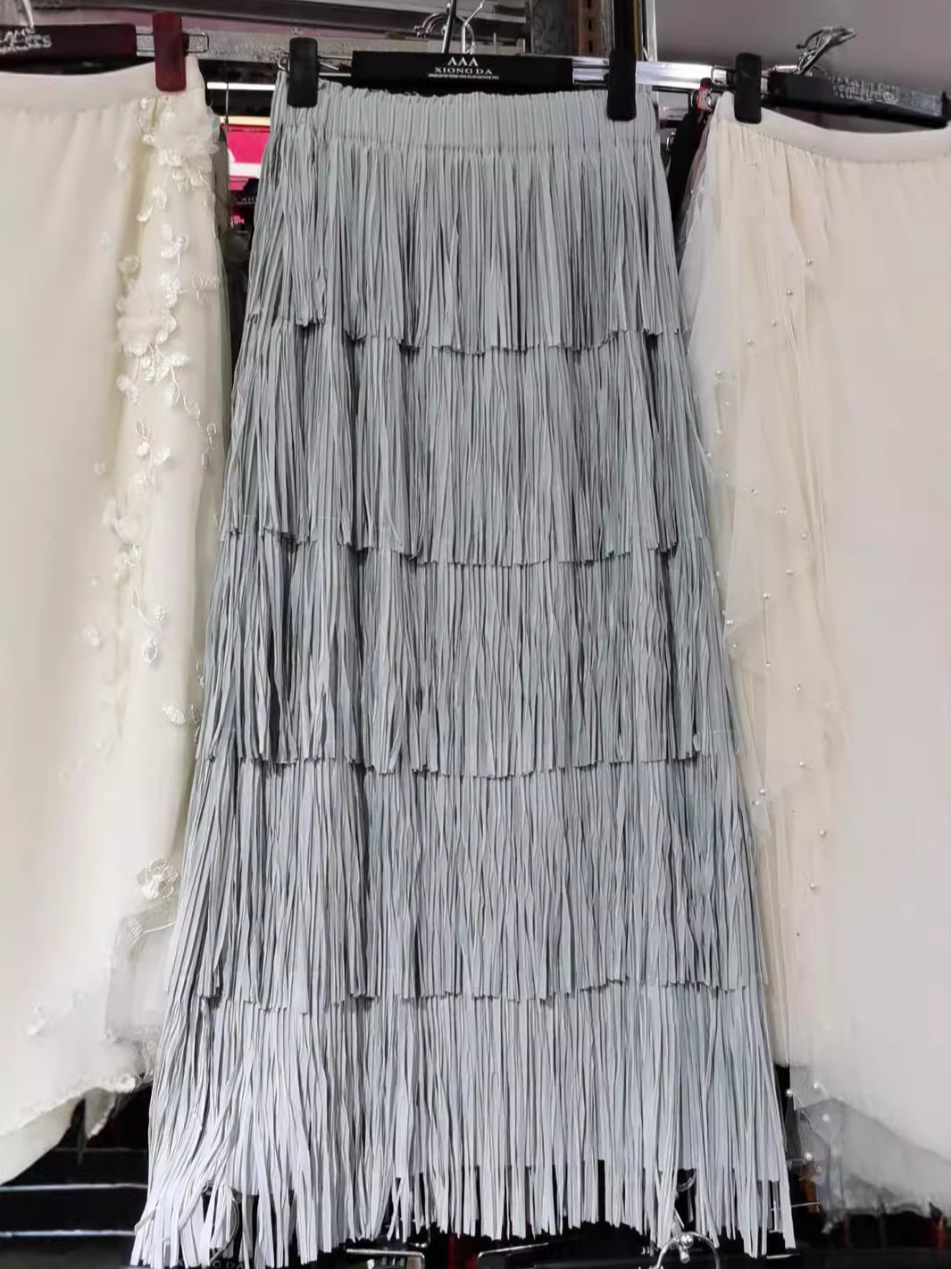 Foreign Trade Miyake Women's Skirt 2024 Summer New Fashion Elegant Tassel Comfortable Slim-fit All-match Slim-fit Skirt